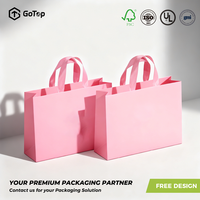 Tas Kertas Hadiah Tote dengan Pegangan Pita Mewah untuk Kemasan Butik, Dapat Dicetak Sesuai Pesanan dengan Logo Anda Sendiri untuk Kemasan Pakaian
