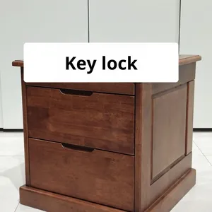 New Solid Wood Chinese Modern Simple Hidden Grid <strong>Nightstand</strong> with Key Hidden Layer Drawer Bedroom/Living Room Safe Anti-theft - Product Image 5