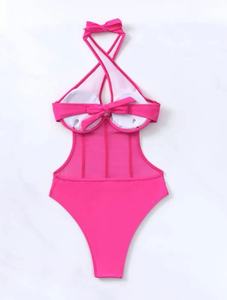 Body da donna senza maniche con scollo all'americana, in <span class=keywords><strong>rete</strong></span> trasparente, stile corsetto bustier, sexy, con cut-out, per acqua e bikini, tipo leotard e jumpsuit - Product Image 6