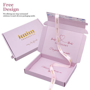 Personnalisé imprimé auto-scellant postal rose clair feuille d'or estampage à chaud bijoux boîte à fermeture éclair auto scellant expédition cadeau emballage boîtes - Product Image 3