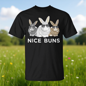 T-shirt Nice Buns Rabbit Herd pour adultes, unisexe, manches courtes, col rond, impression numérique, promotionnel - Product Image 3