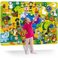 Luckykoo en Stock aprendizaje preescolar tablero de Historia de fieltro tablero de zoológico de fieltro juego educativo juego de tablero de fieltro con precio de fábrica