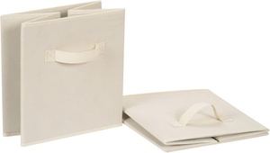 Beige 13 \ "<span class=keywords><strong>X</strong></span> 13 \" <span class=keywords><strong>X</strong></span> 13 \ "Cubo de almacenamiento de tela plegable Organizador de contenedores con asas Robusto, Beige, paquete de 6 - Product Image 3