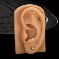 Anneau segmenté articulé en titane ASTM F136, formes Marquise, Goutte d'eau, Lune, Cœur, pour piercing de septum et hélix, bijou de piercing