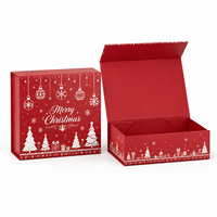 Boîte cadeau en papier haut de gamme sur le thème de Noël, fabriquée en usine, avec pelliculage mat et doublure en mousse, taille personnalisable
