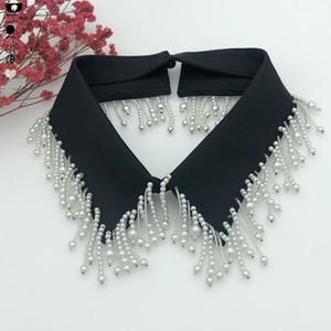 Collares desmontables falsos con cuentas a mano a la moda <span class=keywords><strong>para</strong></span> <span class=keywords><strong>vestidos</strong></span> con flecos de perlas - Product Image 3