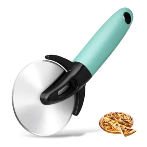 M259 Grosir Food Grade Baja Nirkarat Pemotong Pizza Bergulir Roda Pemotong Pizza Bulat