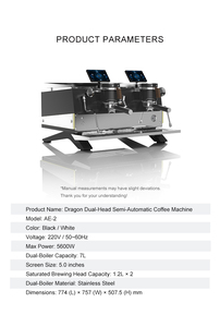 Máquina de café <span class=keywords><strong>espresso</strong></span> semiautomática al por mayor de uno o dos grupos Dragon con molinillo de café comercial - Product Image 5