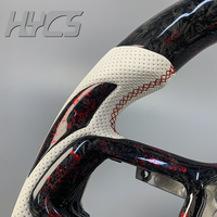 Volant sport en fibre de carbone forgée avec papier doré rouge personnalisé pour Ford Mustang S650 GT GT350 GT500 Shelby 2024-2026