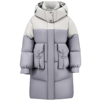 Vente en gros de manteau bombardier en duvet élégant pour femme veste d'hiver avec capuche chapeau détachable coupe-vent caractéristique teint en fil teint