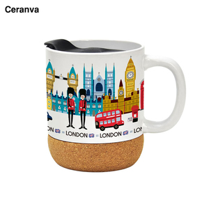 Bán buôn tùy chỉnh số lượng lớn London thành phố lưu niệm nút chai dưới gốm cốc cà phê với nút chai dưới và nắp sứ cốc quà lưu niệm - Product Image 3
