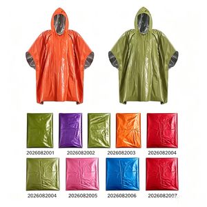 Poncho de pluie d'urgence en aluminium et PE orange imperméable, personnalisable en couleur, fabriqué en usine - Product Image 1