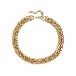 Collana girocollo a catena piatta per clavicola piatta in oro bombastico in lega Choker da donna - Product Image 6