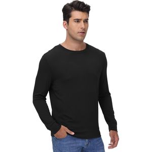 Camiseta de Manga Larga para Hombre al por Mayor, Cuello Redondo, Viscosa de Bambú, Refrigerante y Absorbente de Humedad, Tallas S-XXL - Product Image 1