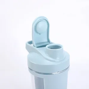 Garrafa agitadora portátil de plástico com logotipo personalizado 601-700ML, copo de mistura para esportes e fitness, garrafa de água de proteína para academia