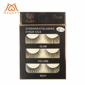 <span class=keywords><strong>Magefy</strong></span> – Faux cils en bande, naturellement fins et courbés, lot de 3 paires, prix d'usine en gros, kits de faux cils à marque privée - Product Image 2