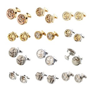 カフリンクス男性用高級カスタムカフリンクス時計ムーブメント結婚式カフリンクスジュエリー - Product Image 1