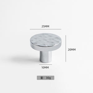 Perillas de Muebles Hechas a Mano de Latón Macizo Cromado Plateado, con Superficie Rugosa Martillada, Semirredondas, Antioxidantes y Texturizadas - Product Image 3
