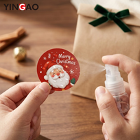 Autocollants ronds personnalisés Joyeux Noël, imperméables, autocollants adhésifs, Père Noël, bonhomme de neige, renne, étiquettes de scellage pour cadeaux de Noël, emballage cadeau