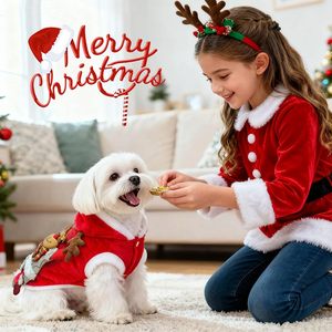 Costume de Noël pour chien, sweat à capuche en velours, motif renne, vêtements chauds d'hiver pour animaux de compagnie, motif animal mignon pour petits chiens - Product Image 6