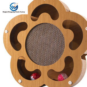 Papan gores kucing gaya Modern, mainan Lacak kertas bergelombang Panel serbuk kayu putar untuk kucing dikemas karton - Product Image 2