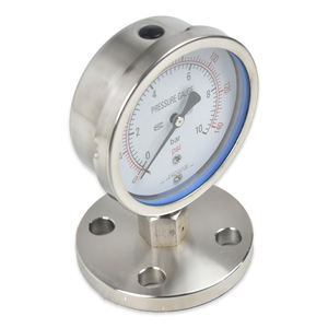 מפעל שיאושו צ'יאנה -20~200 ℃   מד לחץ גז אוויר 0-6 בר בטמפרטורה גבוהה, מלא בשמן, עם טבעת כיסוי בתחתית - Product Image 4