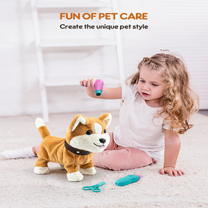 Custom Walking Barking Tail Wagging Simulación Cachorro Mascota Juguete de peluche Rc Animal Lindo Control remoto Corgi Juguetes para perros de peluche - Product Image 4