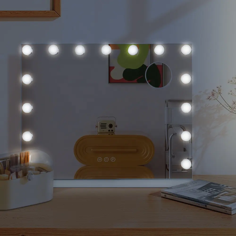 High Quality Modern Bedroom Dressing Table Hollywood Style Makeup Mirror Vanity with Drawers and Mirrors