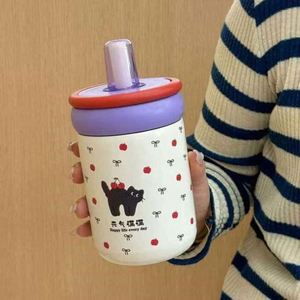 316 Stainless Steel Insulated Water Bottle Pop-Up Lid Portable Thermal Bottle <b>Large</b> Capacity Food Grade Travel Mug - Product Image 4