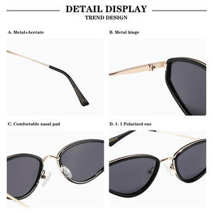 Gafas de sol estilo europeo con forma de ojo de gato para mujer, montura metálica, protección solar polarizada UV400, a la moda, para viajes y conducción - Product Image 5