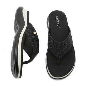 Sandales compensées pour femmes en gros à bas prix, nouveau design, effet rehausseur, sandales de plage, antidérapantes, respirantes, souples, tendance - Product Image 4