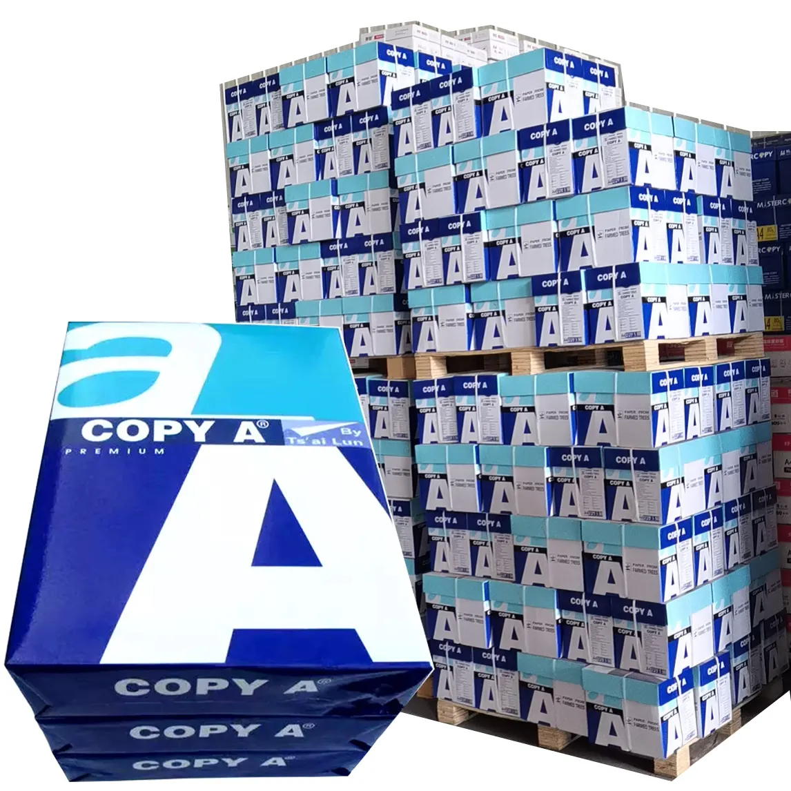 Wholesale OEM brand 70gsm 75gsm 80gsm A4 Hard Copy Bond Paper Draft Double White Printer Office Copy Paper
