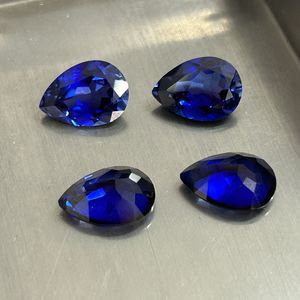 Piedra de Corindón Sintético con Corte de Pera, Gema de Zafiro Cultivada en Laboratorio 33 #   Gemas con dureza Mohs 9.0 disponibles para diseño personalizado de joyería - Product Image 1