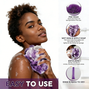 Custom logo african mesh sponge soft and durable african exfoliating mesh sponge bath sponge mesh <b>back</b> <b>scrubber</b> ideal - Product Image 4