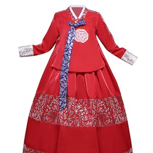 Costume de scène coréen traditionnel pour femmes, Hanbok doré, en polyester, pour la danse et les spectacles - Product Image 5