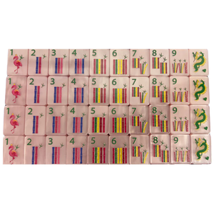 Mahjong Retro Pop Art <span class=keywords><strong>Rosa</strong></span> Perla, 160 Fichas, Patrón de Corazón Acrílico, Juego de Mesa de Diseño Femenino y Lindo, Colección de Regalo de Lujo - Product Image 2