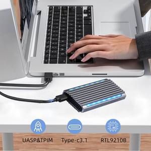 เคสอลูมิเนียมอัลลอยด์ RGB M.<span class=keywords><strong>2</strong></span> SSD Type-C USB 3.1อินเตอร์เฟซสำหรับ M2 NVMe NGFF กล่องตู้แช่มือถือ - Product Image 3