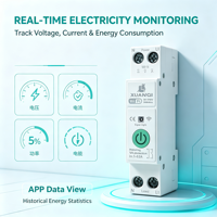 Disjoncteur intelligent WiFi Tuya 1P+N 63A sur rail DIN avec mesure d'énergie, protection contre les surtensions et les sous-tensions, minuterie et contrôle à distance