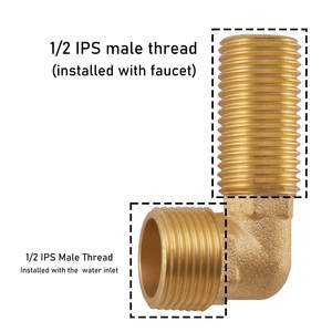 อะแดปเตอร์ก๊อกน้ำแบบ IPS ตัวผู้ขนาด 1/<span class=keywords><strong>2</strong></span> นิ้ว x IPS ตัวผู้ขนาด 1/<span class=keywords><strong>2</strong></span> นิ้ว, ชุดติดตั้งแบบ Backsplash สำหรับอ่างล้างจานสแตนเลสในครัวเชิงพาณิชย์และอ่างอเนกประสงค์ - Product Image 2
