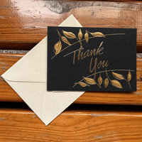 Cartes de remerciement personnalisées avec impression dorée à chaud, avec votre propre logo, impression dorée à chaud avec enveloppe, cartes pour événements de mariage