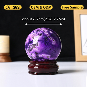 Hot Sale High Quality Natural Gemstone <b>Crystal</b> Healing Stone Purple Moss Agate Sphere <b>Crystal</b> <b>Ball</b> - Product Image 4