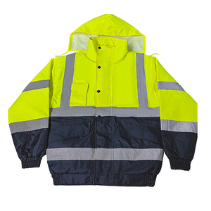 Chaqueta de Trabajo de Seguridad de Alta Visibilidad, Transpirable, Reflectante, con LED Intermitente, Logotipo Personalizado, de Poliéster, para Adultos - Product Image 1