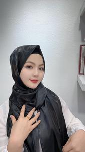 Cetim Hijab cetim macio Chiffon étnico Africano Sul-americano das mulheres muçulmanas sólido padrão tampa da cabeça <span class=keywords><strong>Bandana</strong></span> Bow <span class=keywords><strong>Cap</strong></span> - Product Image 2