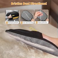 Gants de toilettage électrostatiques réutilisables pour animaux de compagnie, chiens, chats, élimination des poils, décoration en cuir PU, accessoire de bain