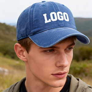 Gorra de béisbol unisex de algodón lavado de 6 paneles, estilo vintage, ajustable, tipo trucker, teñida y desgastada, para deportes, en blanco, venta al por mayor - Product Image 1