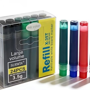 2026 Best Standard Volume Color <b>Ink</b> <b>Refill</b> Set Erasable Oil-Based Bright Color for Refillable Whiteboard Marker Pen - Product Image 3
