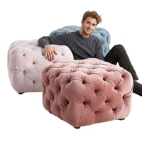 Meubles de salon modernes, tabouret italien de haute qualité, chaise ottoman, banc capitonné en velours, confortable pour appartement
