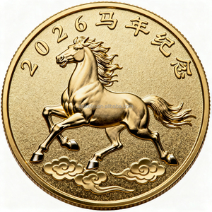 Monete Metalliche Placcate Oro e Argento con Animali Cinesi per l'Anno del Cavallo, Produzione di Fabbrica - Product Image 1