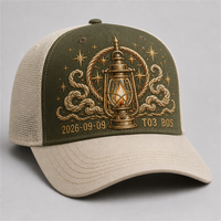 Casquette Trucker Vintage à 5 Panneaux avec Impression High Crown, Visière en Mousse et Dos en Maille, Style West Coast Chicano Streetwear Urbain, Vente en Gros