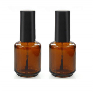 Flacon de vernis à ongles cylindrique vide en verre noir mat ambré de 5 ml, 7 ml, 10 ml, 15 ml avec impression et applicateur - Product Image 2